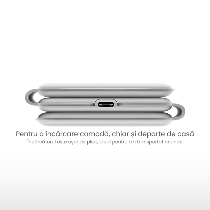 Incarcator wireless magnetic 3 in 1 pliabil, 15W, pentru telefon, smartwatch si casti, Alb
