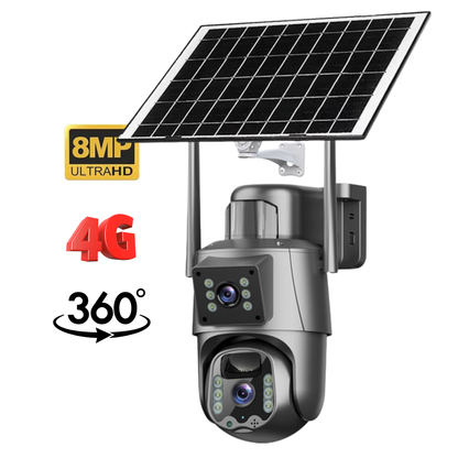 Camera Supraveghere 4G Dual Lens 8MP cu Panou Solar 8W, Night Vision