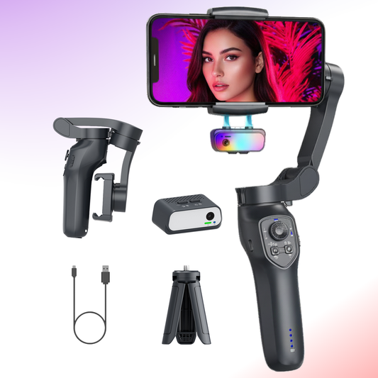 Stabilizator Gimbal Telefon L7C Pro 3 Axe, Stabilizare Video Profesionala, Urmarire fata AI & Urmarire Obiecte