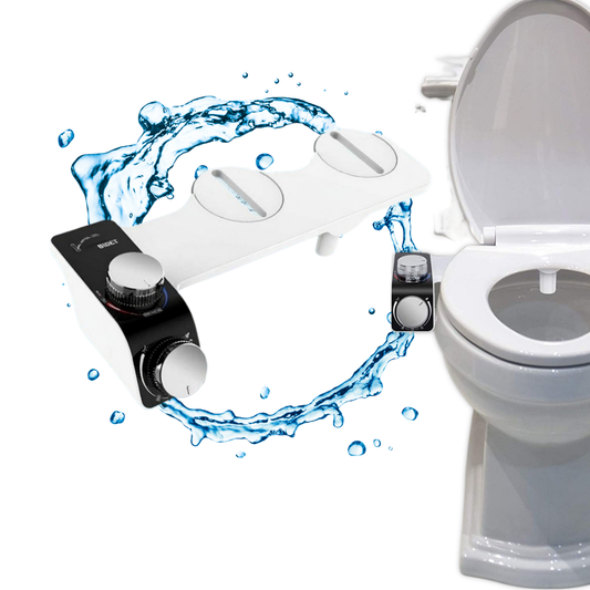 Bideu Non-Electric Ultra Slim pentru WC, Apa Caldă si Rece, Presiune Reglabila