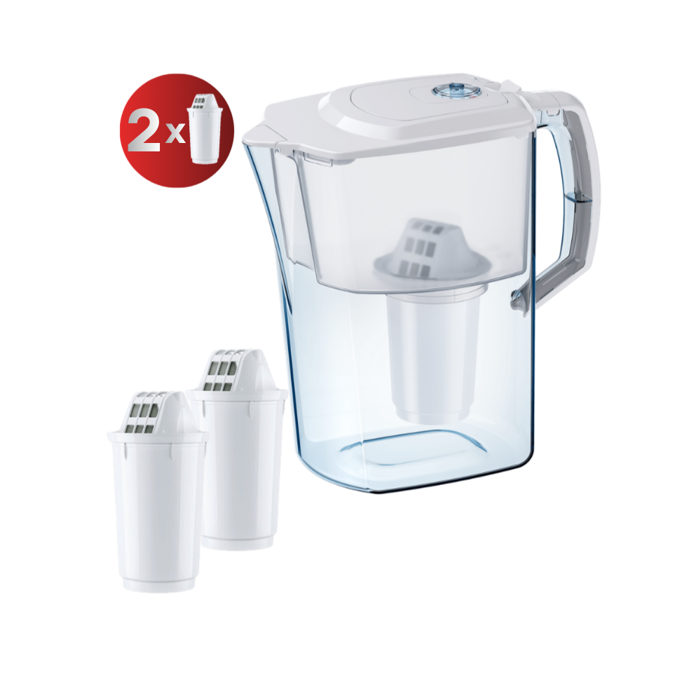 Cana filtranta Aquaphor Atlant A5 cu 2 filtre incluse, Alb, capacitate 4L, cu filtrare pana la 350L