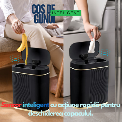 Cos de Gunoi Inteligent cu Senzor de Miscare Infrarosu 8L, Capac Automat Touchless