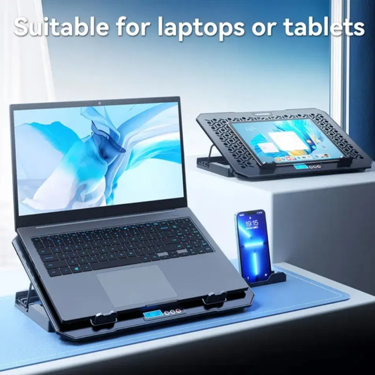 Cooler Laptop Gaming Universal cu Ventilatoare Silentioase si suport pentru telefon