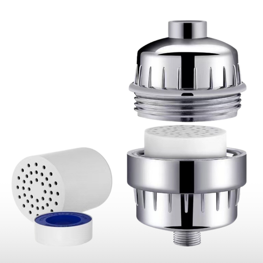 Filtru apa dus cu 20 etape filtrare, anti clor si metale grele, dedurizator apa pentru para dus, protejeaza pielea si parul, montaj universal