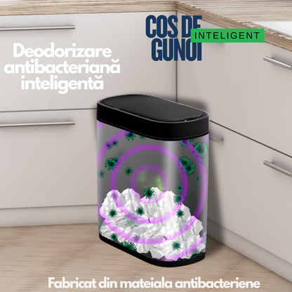 Cos de Gunoi Inteligent cu Senzor de Miscare Infrarosu 8L, Capac Automat Touchless