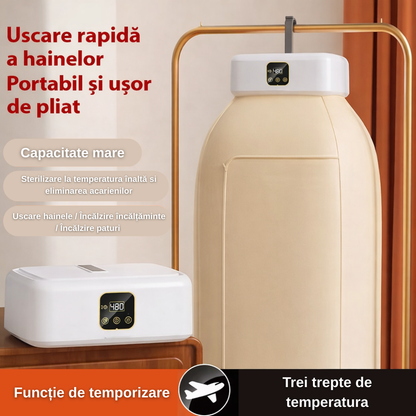 Uscator de Rufe Electric Portabil  , Pliabil, Circulatie Aer Cald 360°, Capacitate 10Kg