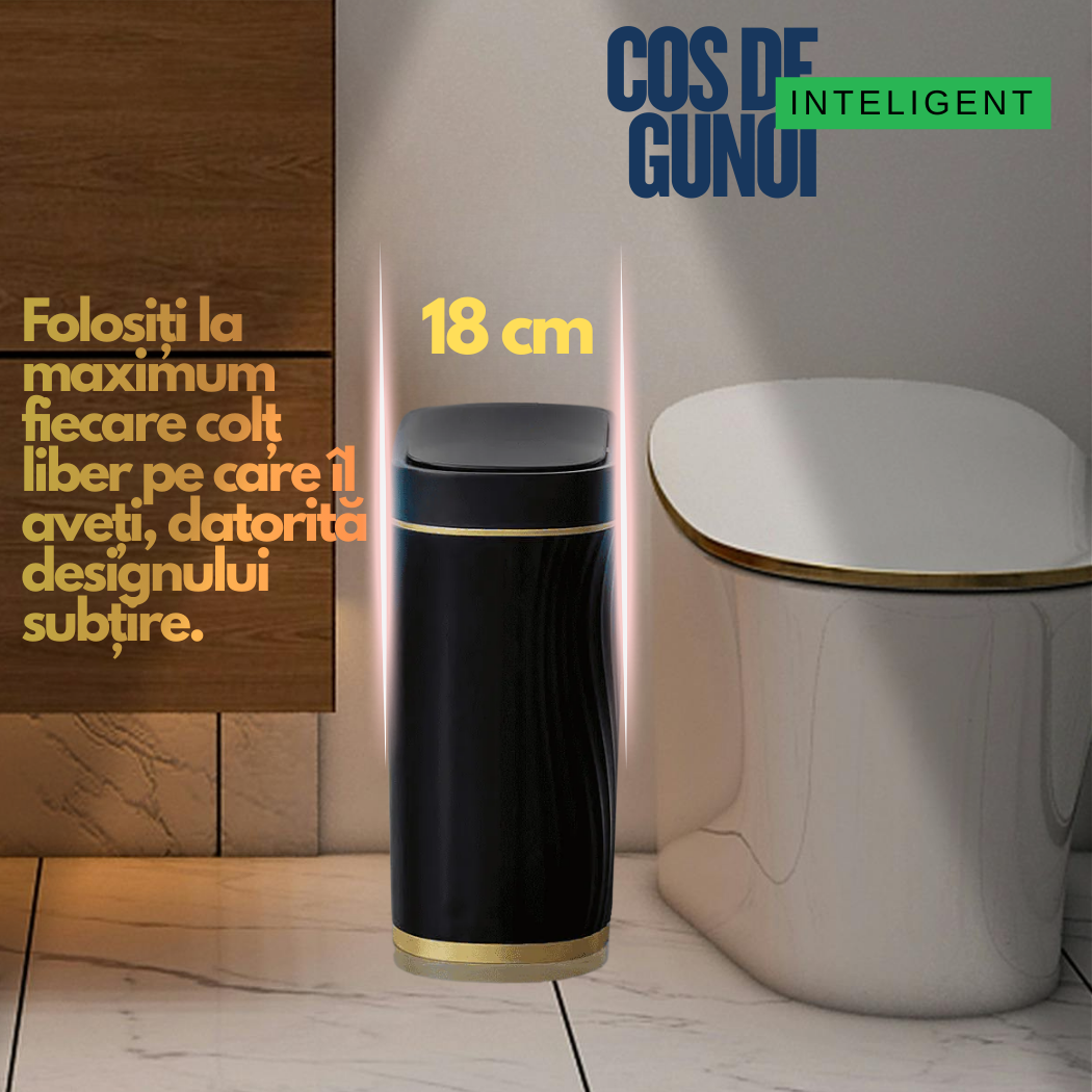 Cos de Gunoi Inteligent cu Senzor de Miscare Infrarosu 8L, Capac Automat Touchless