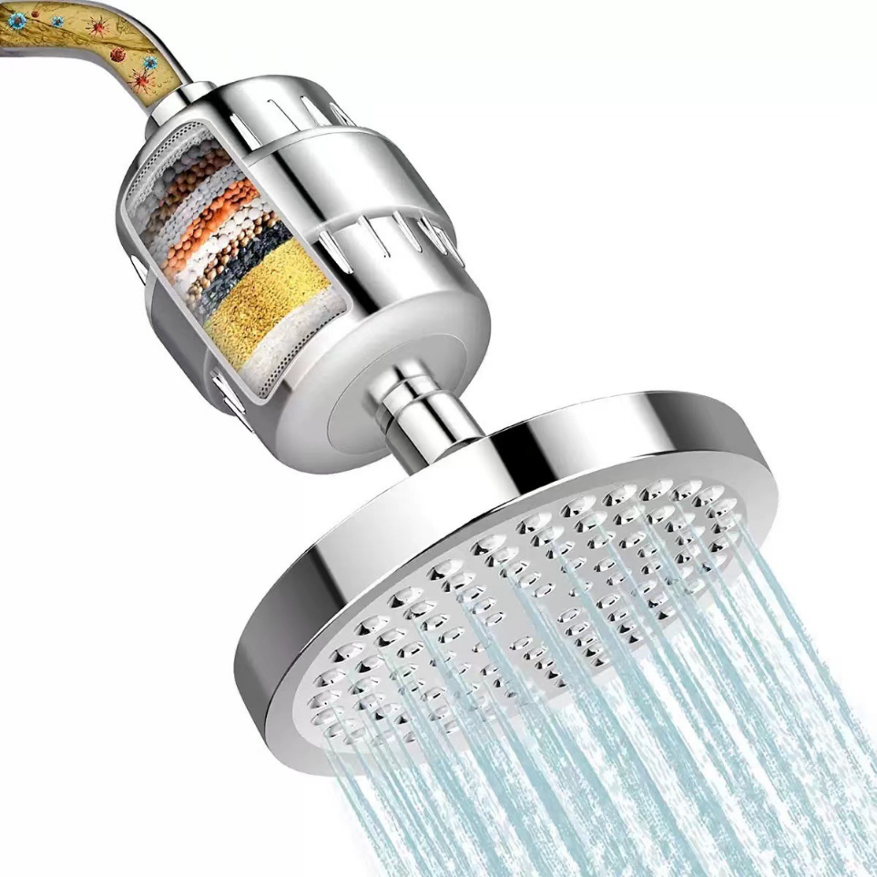 Filtru apa dus cu 20 etape filtrare, anti clor si metale grele, dedurizator apa pentru para dus, protejeaza pielea si parul, montaj universal