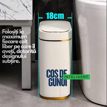 Cos de Gunoi Inteligent cu Senzor de Miscare Infrarosu 8L, Capac Automat Touchless