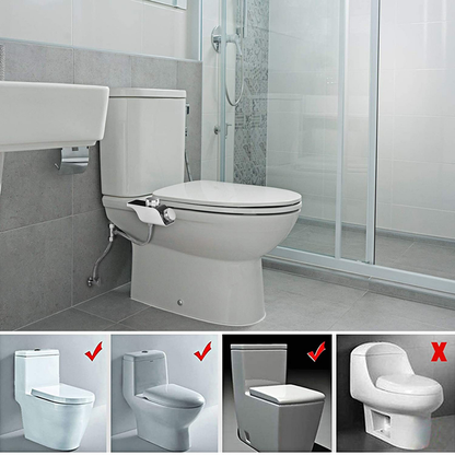 Bideu Non-Electric Ultra Slim pentru WC, Apa Caldă si Rece, Presiune Reglabila