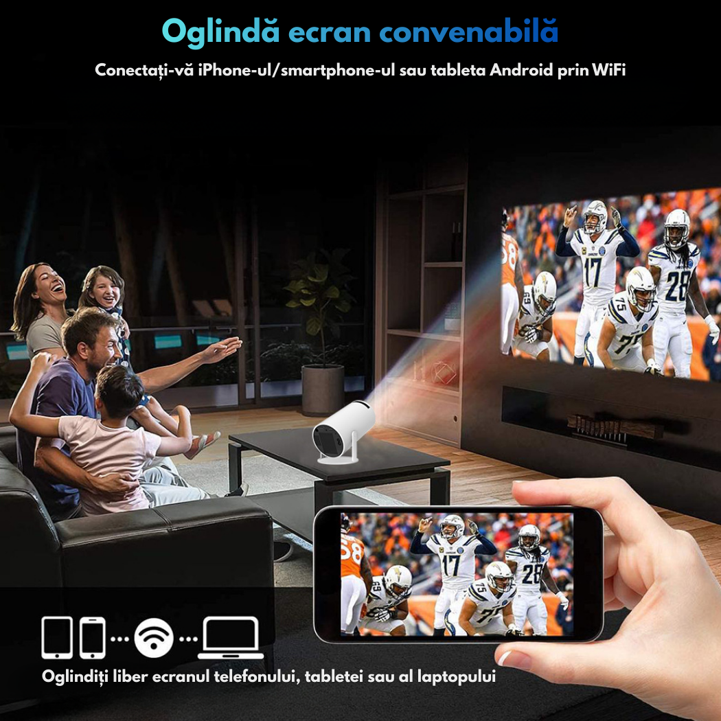 Videoproiector GAMING  Smart M300 MAX, Android 11, Suport 4K, WiFi 6