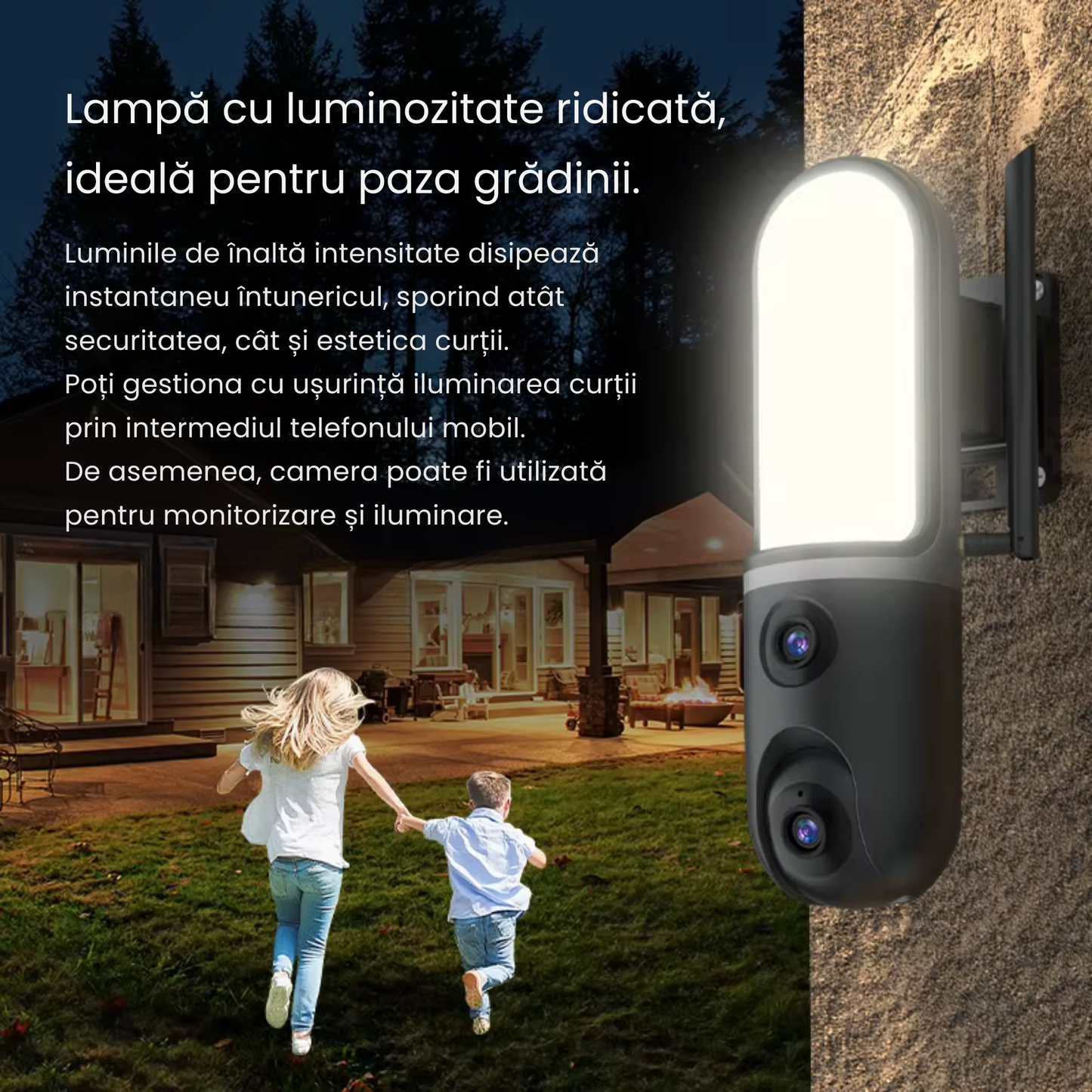 Camera Supraveghere WiFi cu Lampa de iluminat LED, Rezolutie 6MP, Night Vision Color