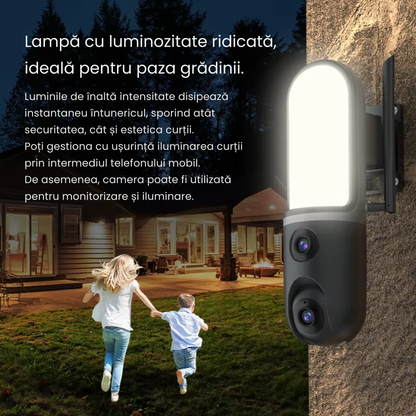 Camera Supraveghere WiFi cu Lampa de iluminat LED, Rezolutie 6MP, Night Vision Color